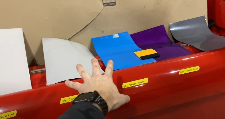 5 different vinyl wrap colors